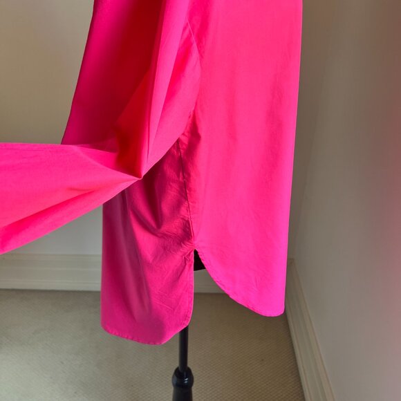 ANTHROPOLOGIE x MAEVE The Bennet Button Down Shirt Cotton Hot Pink Medium - Picture 10 of 13